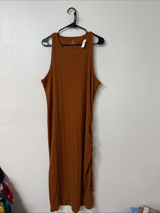 aerie Dresses & Skirts - aerie Ribbed Sleeveless Midi Dress in Rust Brown